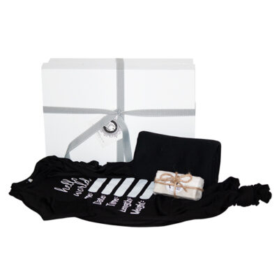 Hello World Knotted Gown Gift Box - Black